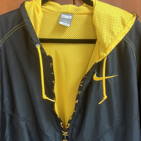 Retro NIKE Livestrong Black/Yellow Hooded NikeFit 1/4 Zip Windbreaker Size L - Picture 7 of 9